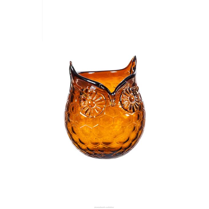 Houseware Plow & Hearth Amber Owl Glass Vases, Set of 2 NFLB2355