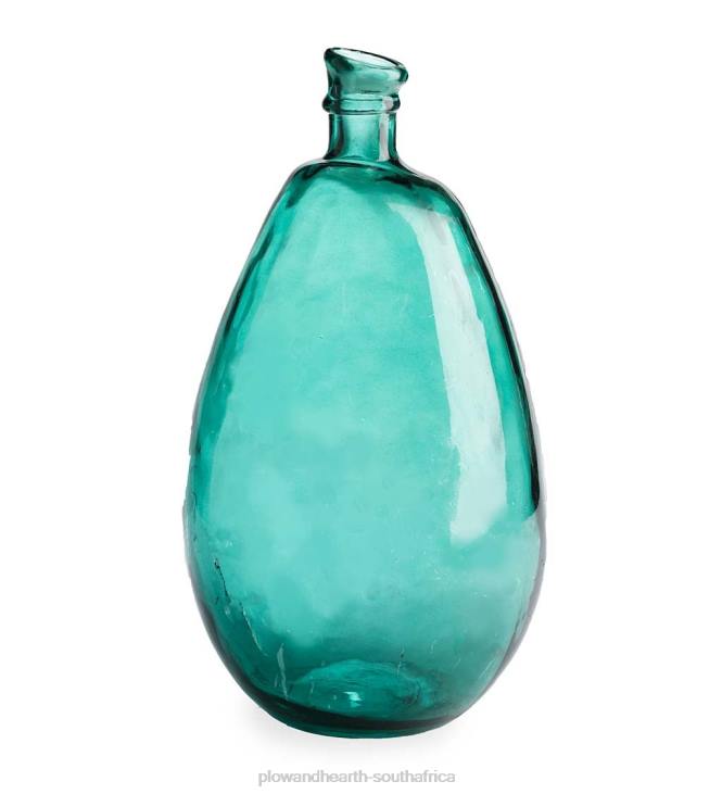 Houseware Plow & Hearth Aqua Blue and Citron Green Recycled Glass Balloon Vases NFLB2437
