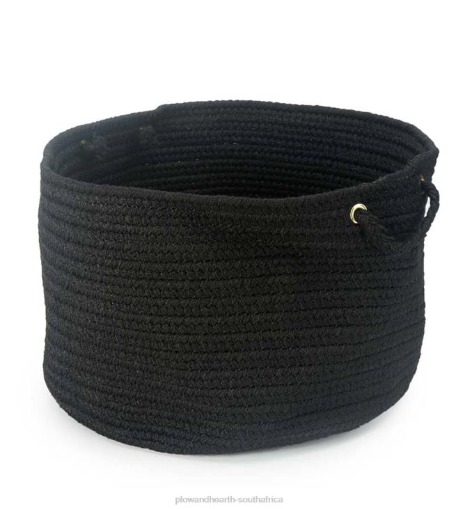 Houseware Plow & Hearth Braided Polypro Roanoke Basket with Handles - Black Multi NFLB2487