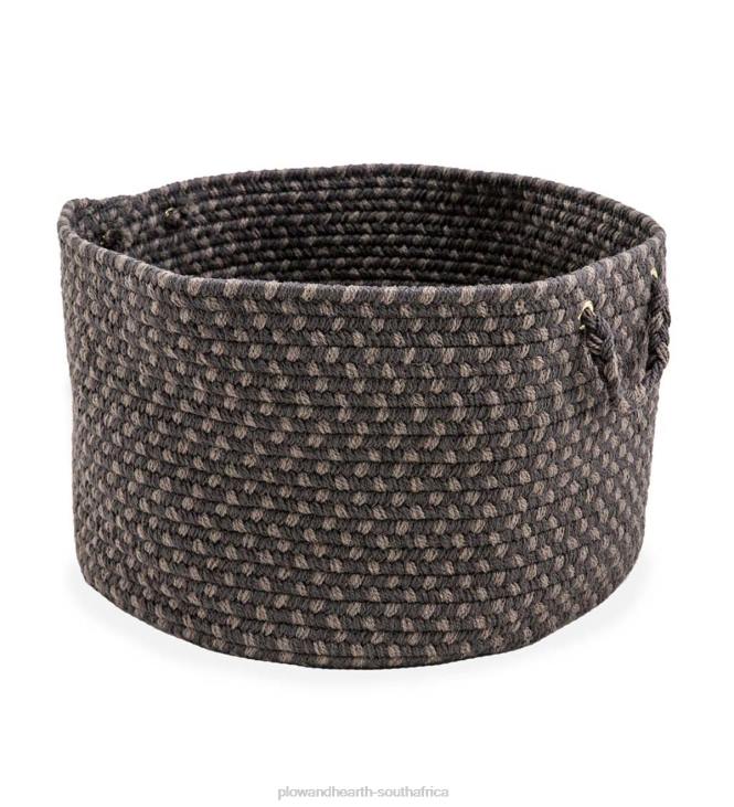 Houseware Plow & Hearth Braided Polypro Roanoke Basket with Handles - Black Multi NFLB2487