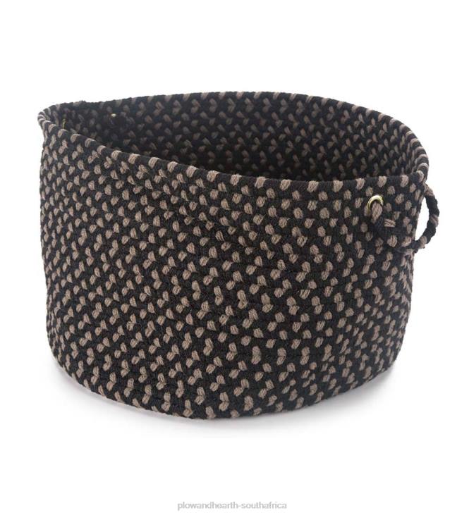 Houseware Plow & Hearth Braided Polypro Roanoke Basket with Handles - Black Multi NFLB2487