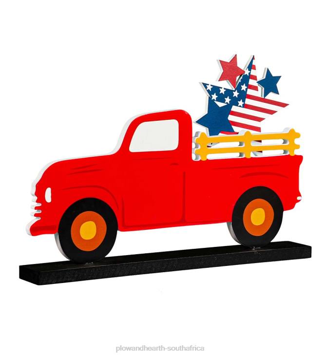 Houseware Plow & Hearth Classic Wooden Truck with 8 Seasonal Interchangeable Icons NFLB2431