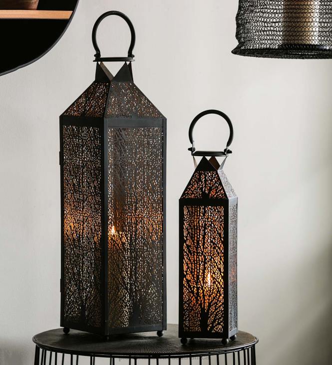 Houseware Plow & Hearth Etched Metal Candle Lanterns, Set of 2 NFLB2345