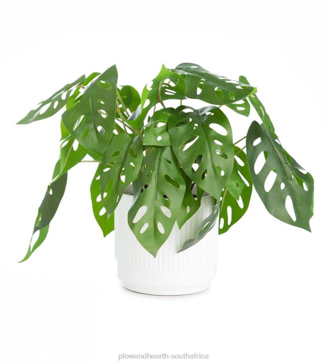 Houseware Plow & Hearth Faux Real Monstera Artificial Potted Plant NFLB2404
