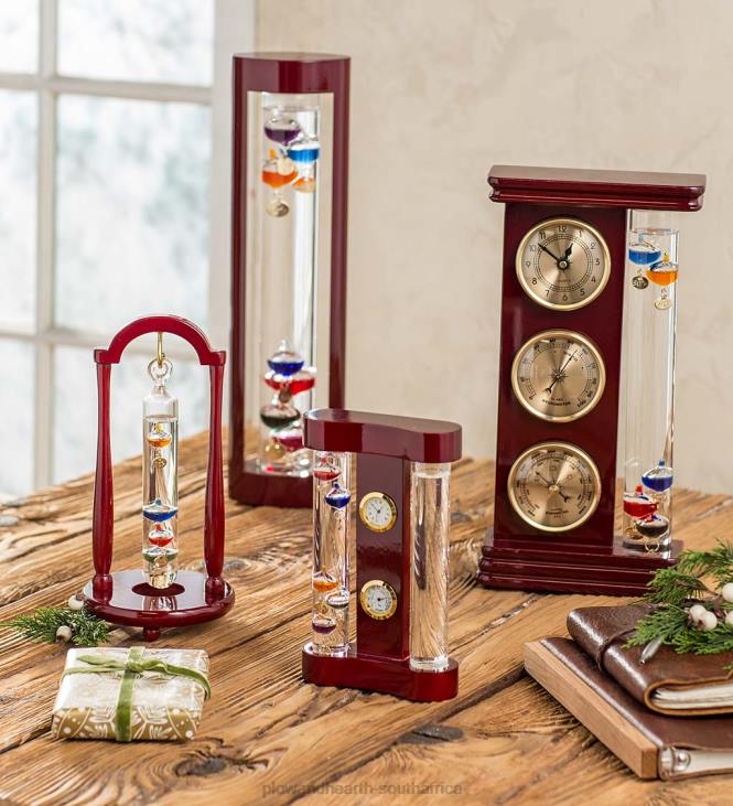 Houseware Plow & Hearth Galileo Thermometer with Cherry Finish Wood Frame NFLB2369