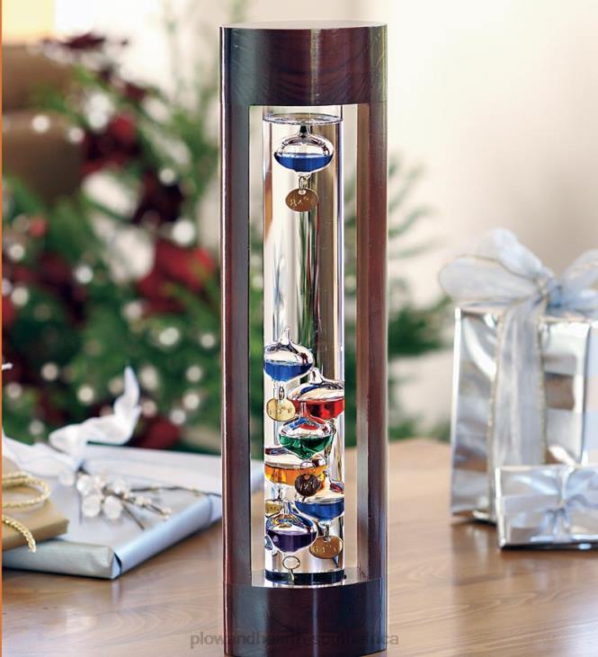 Houseware Plow & Hearth Galileo Thermometer with Cherry Finish Wood Frame NFLB2369