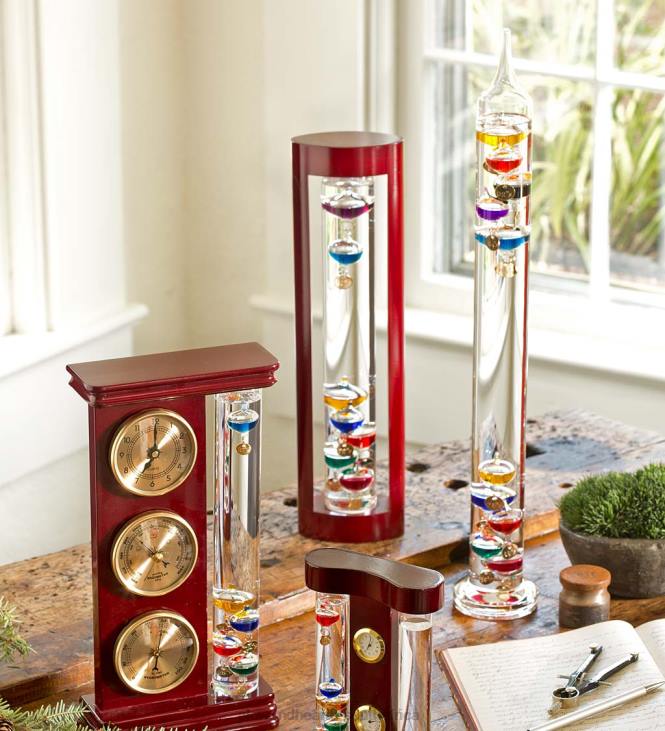 Houseware Plow & Hearth Galileo Thermometer with Cherry Finish Wood Frame NFLB2369