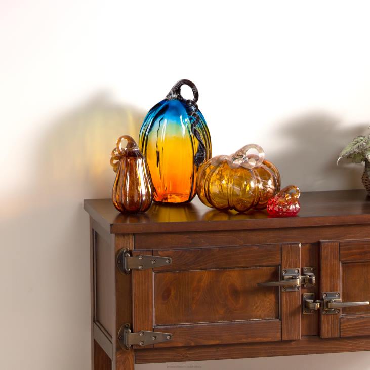 Houseware Plow & Hearth Glass Pumpkin Table Decor, Set of 4 NFLB2359