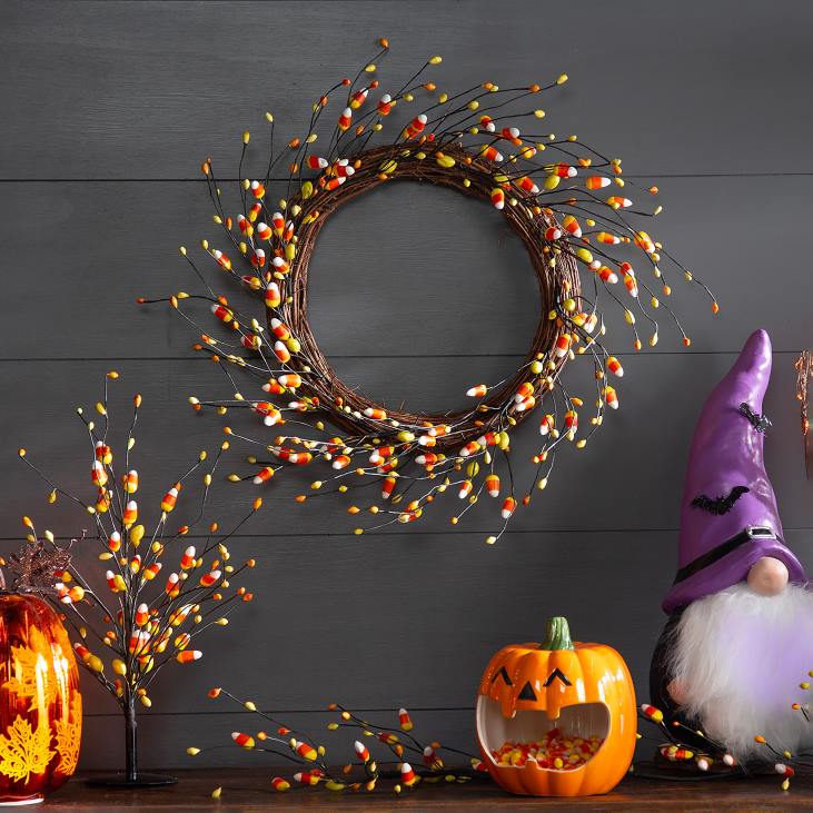 Houseware Plow & Hearth Halloween Candy Corn Artificial Garland NFLB2375