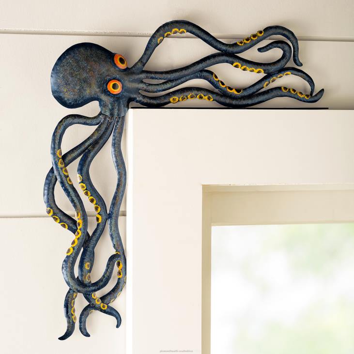 Houseware Plow & Hearth Handcrafted Reclaimed-Metal Octopus Door Crawler NFLB2347