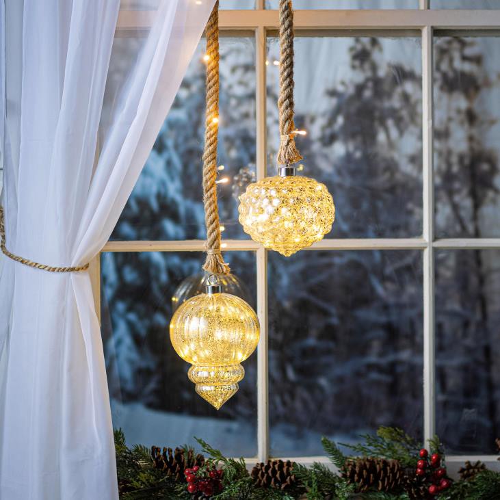 Houseware Plow & Hearth Hanging Glass Finial Ornament Light NFLB2323