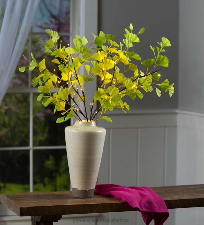 Houseware Plow & Hearth Indoor/Outdoor Lighted Green Ginkgo Branches, Set of 2 NFLB2338