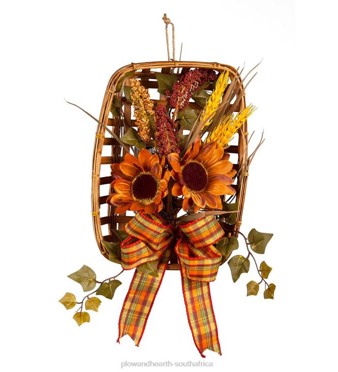 Houseware Plow & Hearth Light-Up Harvest Tobacco Basket Wall Hanging NFLB2418