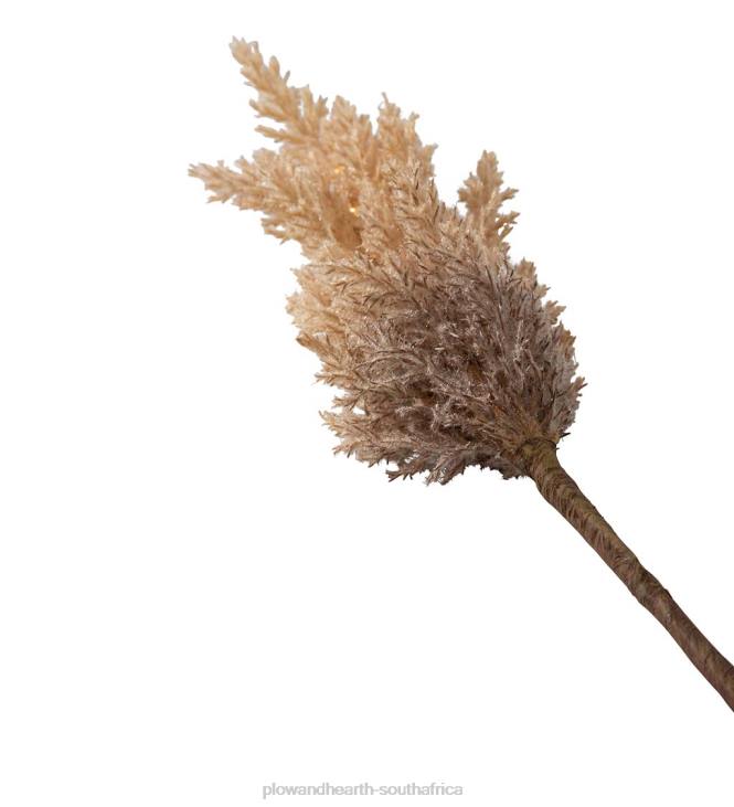 Houseware Plow & Hearth Lighted Faux Pampas Grass Branches, Set of 2 - Caramel NFLB2335