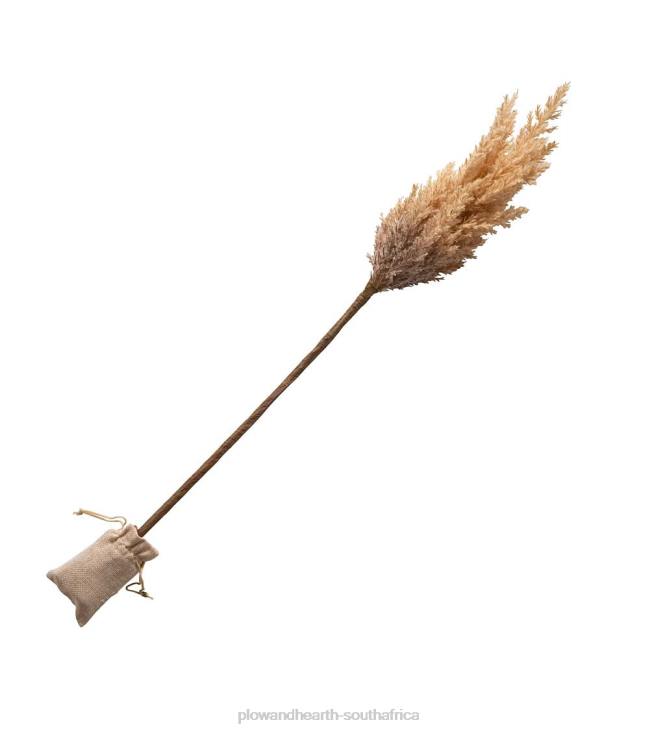 Houseware Plow & Hearth Lighted Faux Pampas Grass Branches, Set of 2 - Caramel NFLB2335