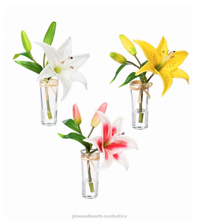 Houseware Plow & Hearth Looks Real Feels Real Stargazer Lilies, Set of 3 NFLB2361