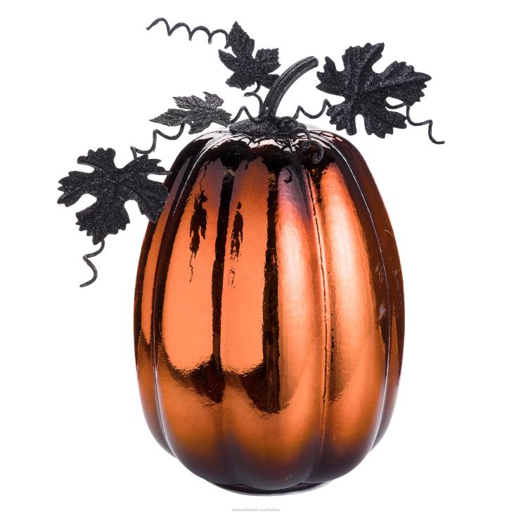 Houseware Plow & Hearth Mercury Glass Lighted Pumpkin Halloween Accent - Blue Spider Web NFLB2411