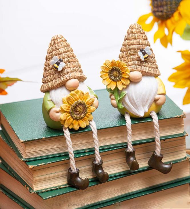 Houseware Plow & Hearth Pair of Gnomes with Dangling Legs - Sunflower NFLB2385