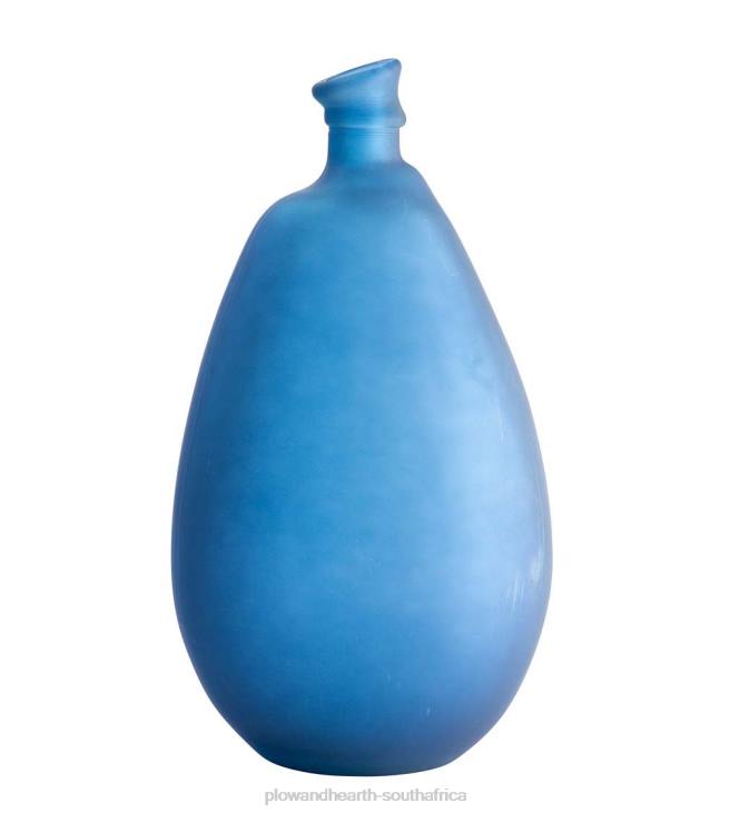 Houseware Plow & Hearth Recycled Tall Frosted Glass Balloon Vase - Navy NFLB2471