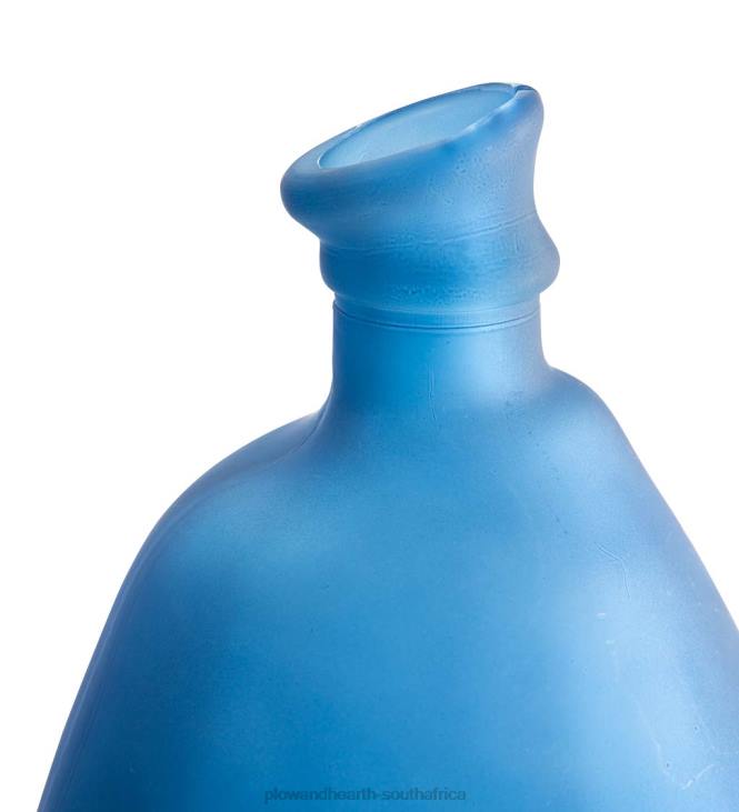 Houseware Plow & Hearth Recycled Tall Frosted Glass Balloon Vase - Navy NFLB2471