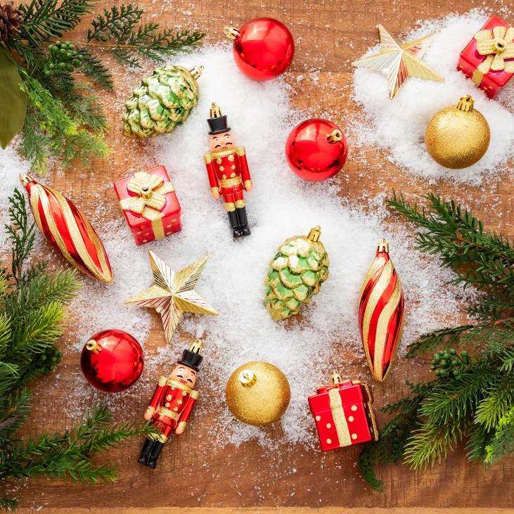 Houseware Plow & Hearth Red/Gold Shatterproof Christmas Tree Ornaments, 20 pc. NFLB2329