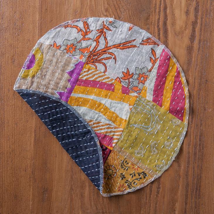Houseware Plow & Hearth Round Upcycled Kantha Placemats Set of 6 NFLB2485