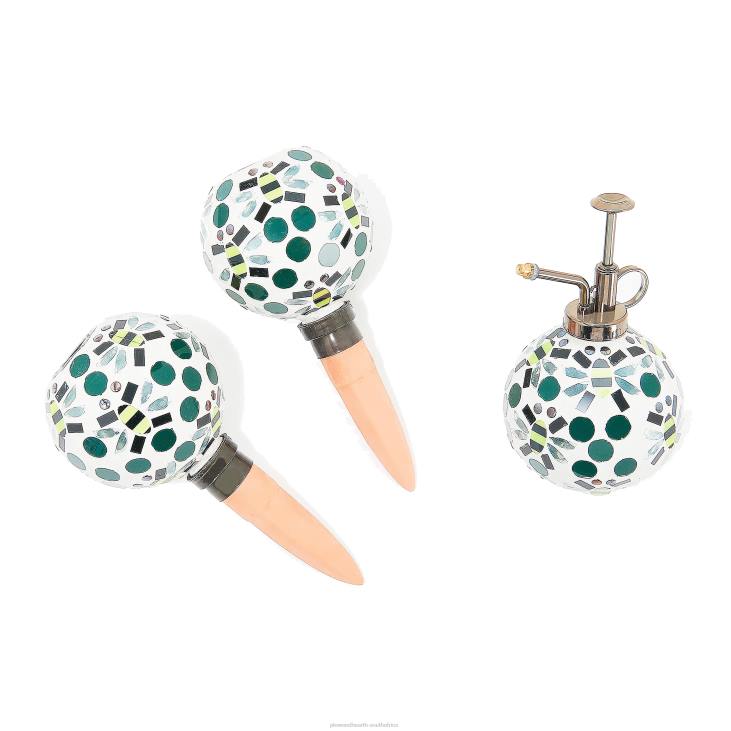 Houseware Plow & Hearth Set of 3 Mosaic Watering Globe with Coordinated Mister Set, Bee NFLB2367