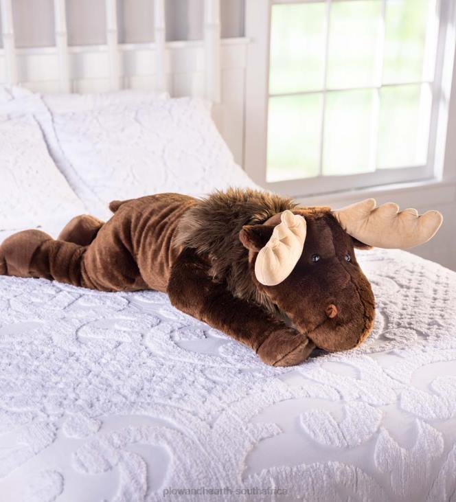 Houseware Plow & Hearth Moose Oversized Plush Cuddle Animal Body Pillow NFLB2491