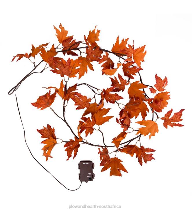Houseware Plow & Hearth Indoor/Outdoor Lighted Maple Leaf Garland with 24 Lights NFLB2499
