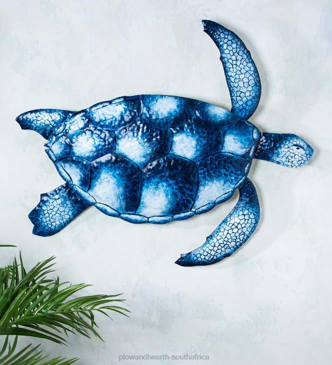Houseware Plow & Hearth Blue and White Sea Turtle Wall Art NFLB2461