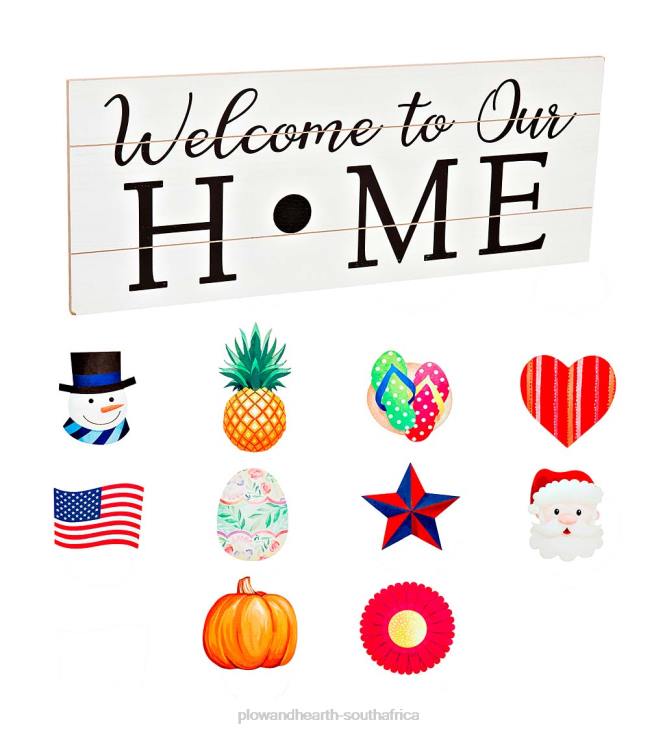 Houseware Plow & Hearth Interchangeable Wooden Welcome Sign NFLB2521
