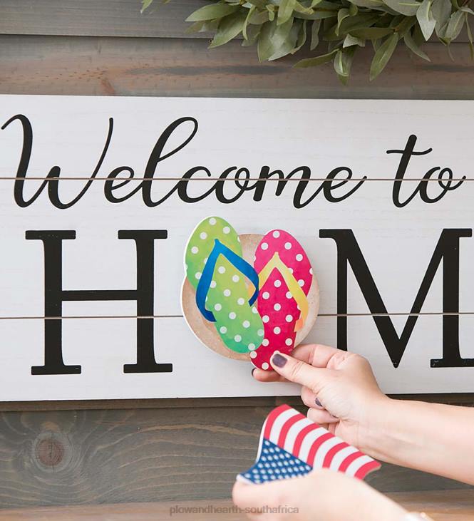 Houseware Plow & Hearth Interchangeable Wooden Welcome Sign NFLB2521