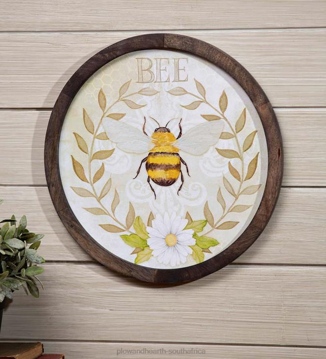 Houseware Plow & Hearth Mango Wood Bumblebee Wall Art NFLB2454