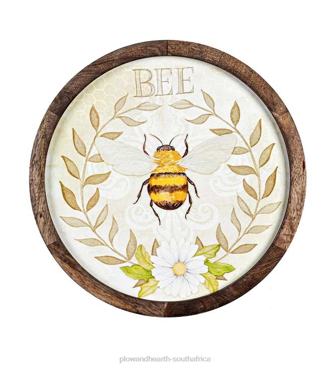 Houseware Plow & Hearth Mango Wood Bumblebee Wall Art NFLB2454