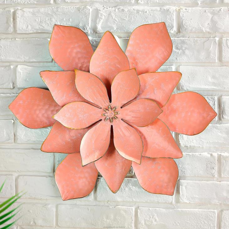 Houseware Plow & Hearth Oversized Indoor/Outdoor Metal Flower Wall Art - Pink NFLB292