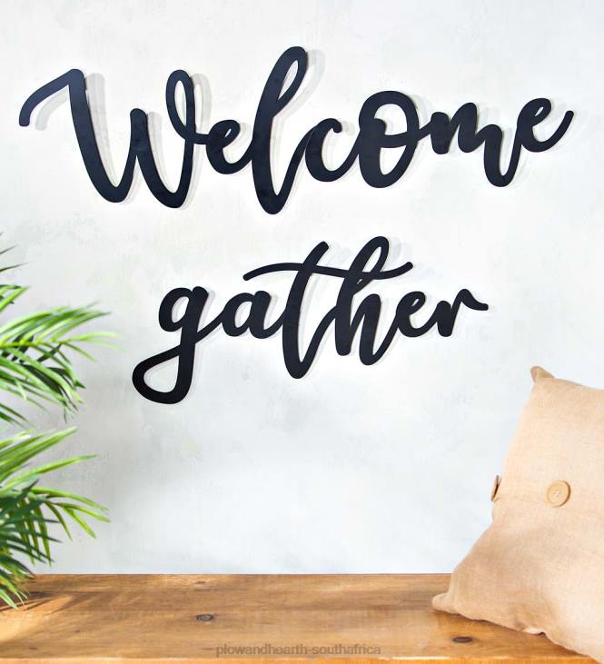 Houseware Plow & Hearth Script-Style Welcome Sign NFLB2529