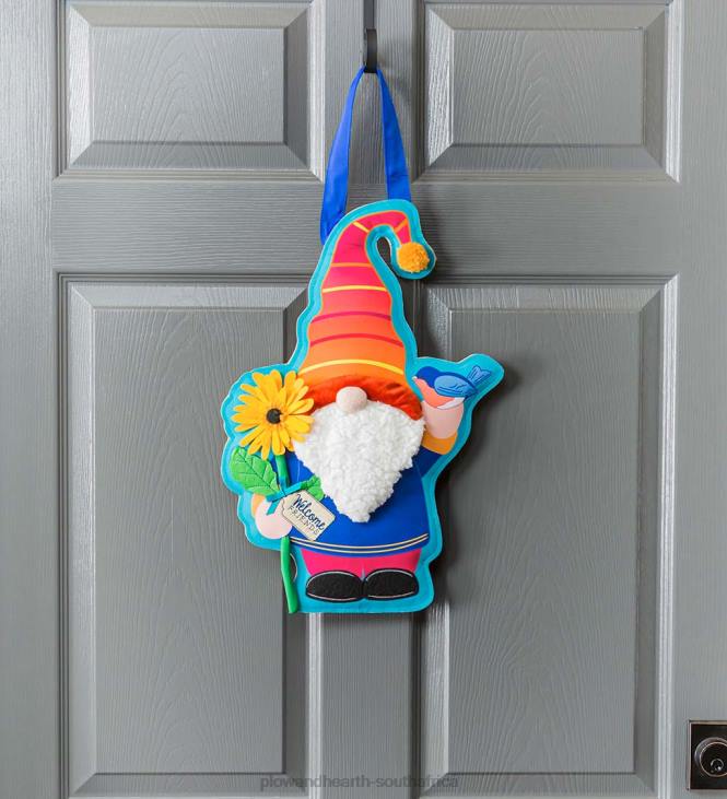 Houseware Plow & Hearth Hanging Burlap Garden Gnome Door Decor NFLB1588