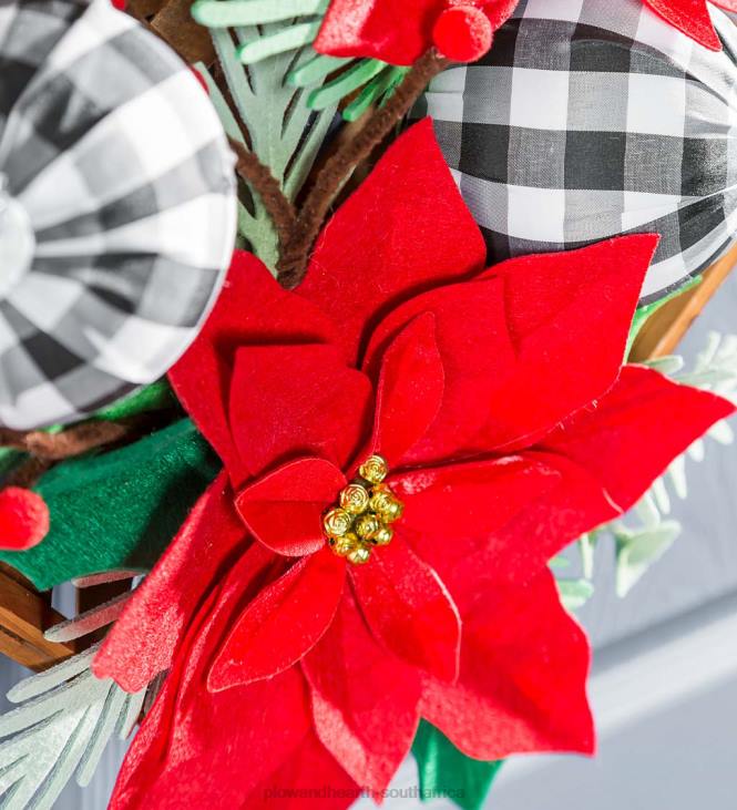Houseware Plow & Hearth Poinsettia Tobacco Basket Door Decor NFLB2274