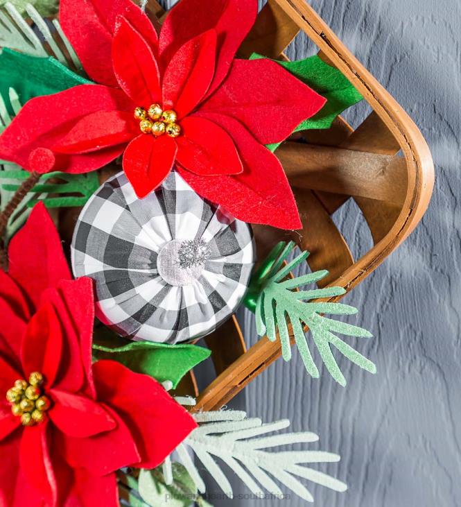 Houseware Plow & Hearth Poinsettia Tobacco Basket Door Decor NFLB2274