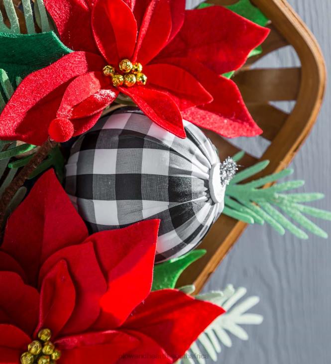 Houseware Plow & Hearth Poinsettia Tobacco Basket Door Decor NFLB2274