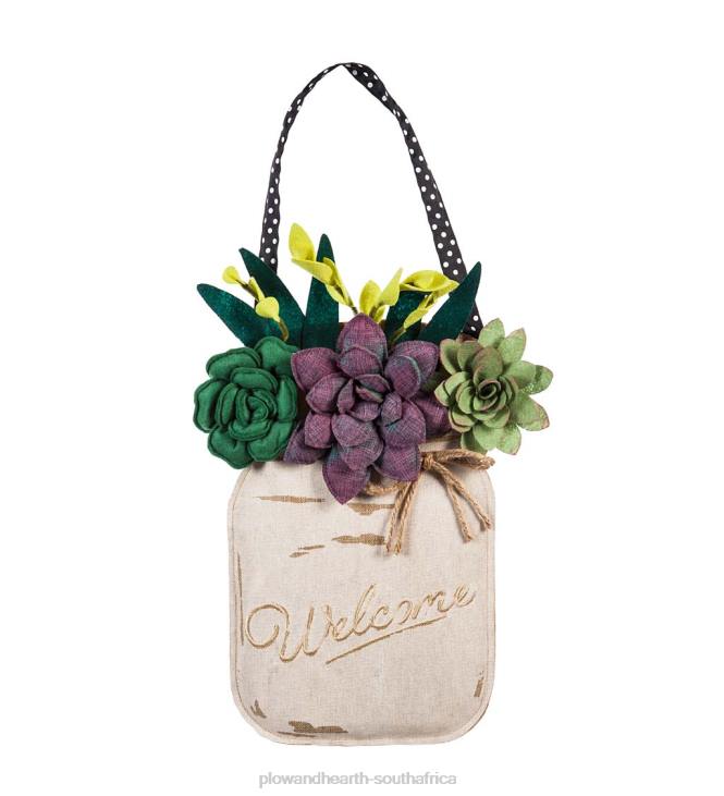 Houseware Plow & Hearth Succulents Mason Jar Door Decor NFLB1507