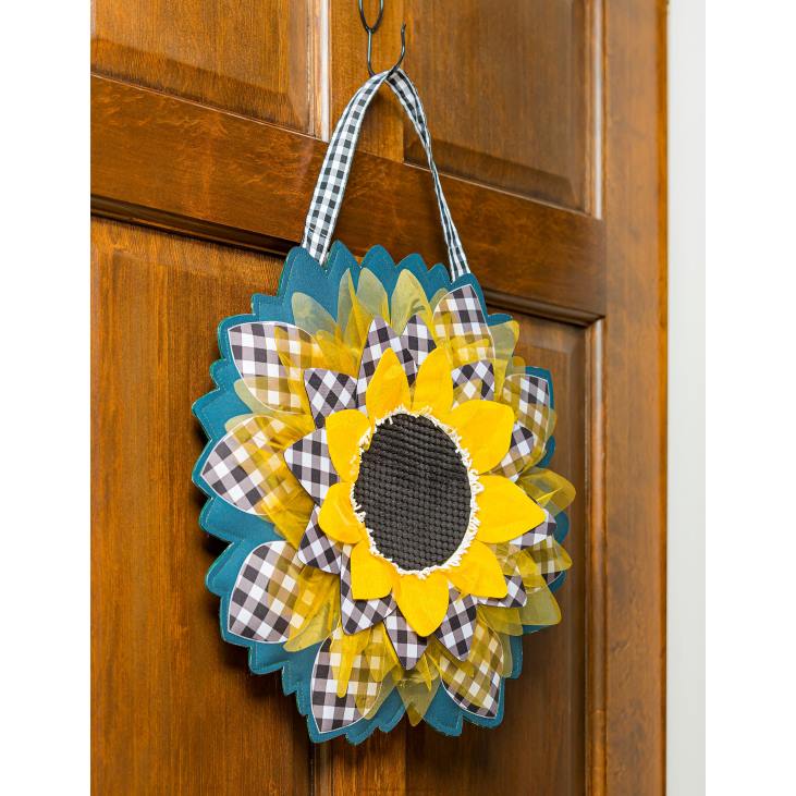 Houseware Plow & Hearth Sunflower with Checks Door Decor NFLB2501