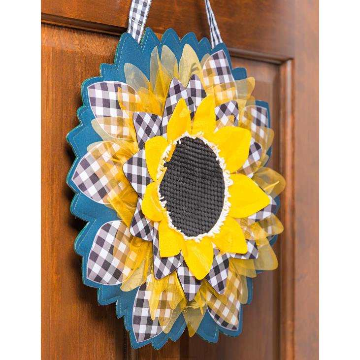 Houseware Plow & Hearth Sunflower with Checks Door Decor NFLB2501