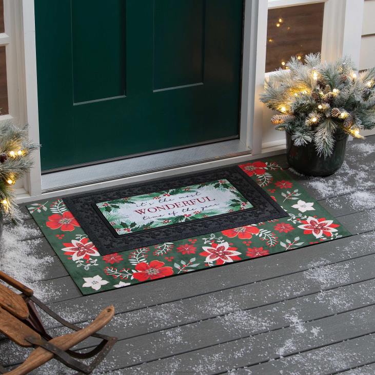 Houseware Plow & Hearth Holiday Florals Layering Mat NFLB1739