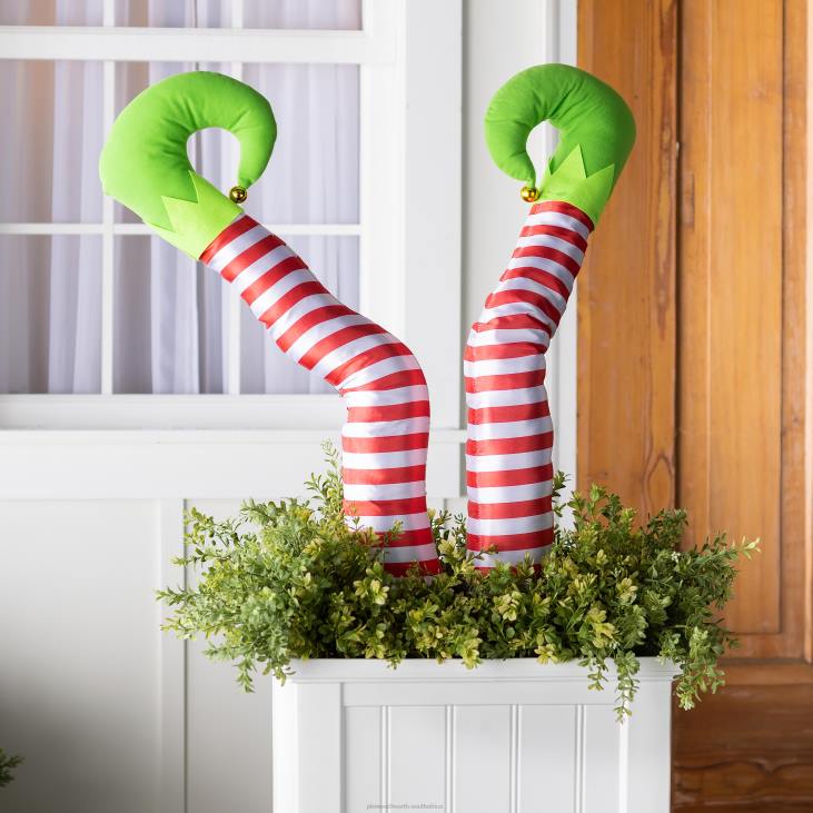 Houseware Plow & Hearth Holiday Striped Elf Legs, Set of 2 NFLB1738
