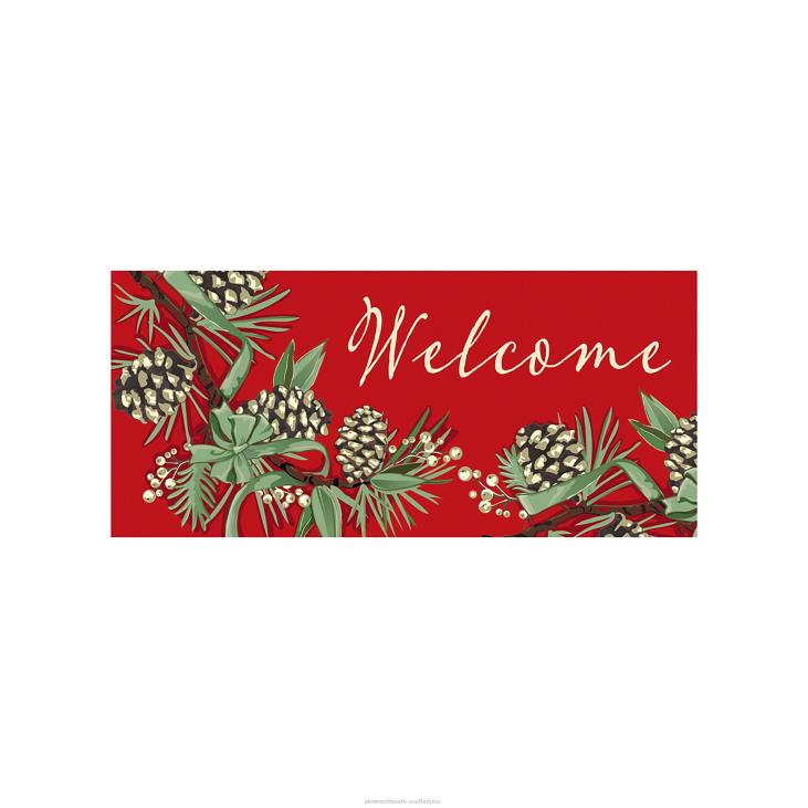 Houseware Plow & Hearth Pine Welcome Sassafras Switch Mat NFLB1719