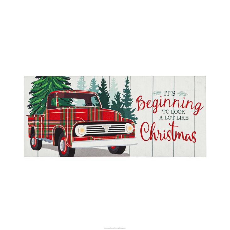 Houseware Plow & Hearth Plaid Truck Sassafras Switch Mat NFLB1736