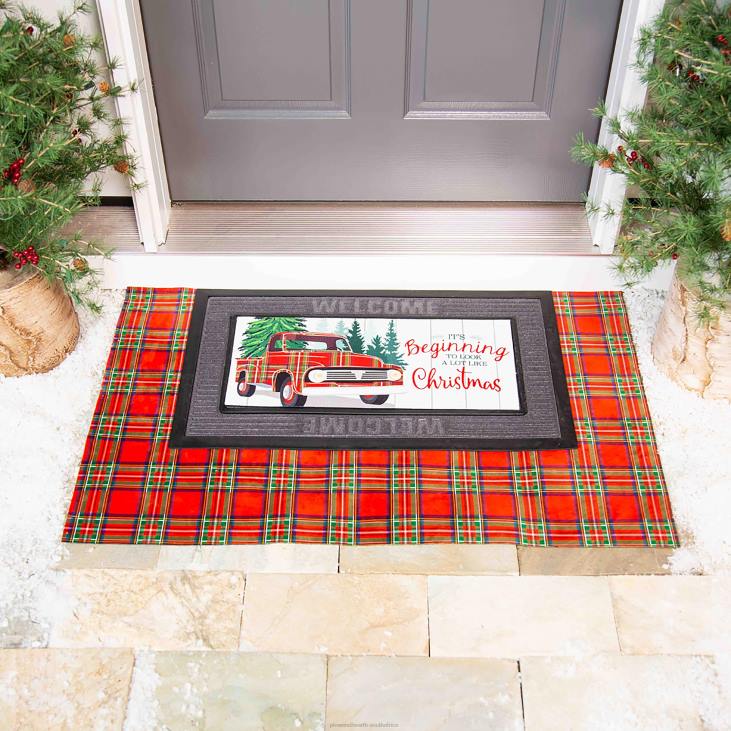 Houseware Plow & Hearth Plaid Truck Sassafras Switch Mat NFLB1736