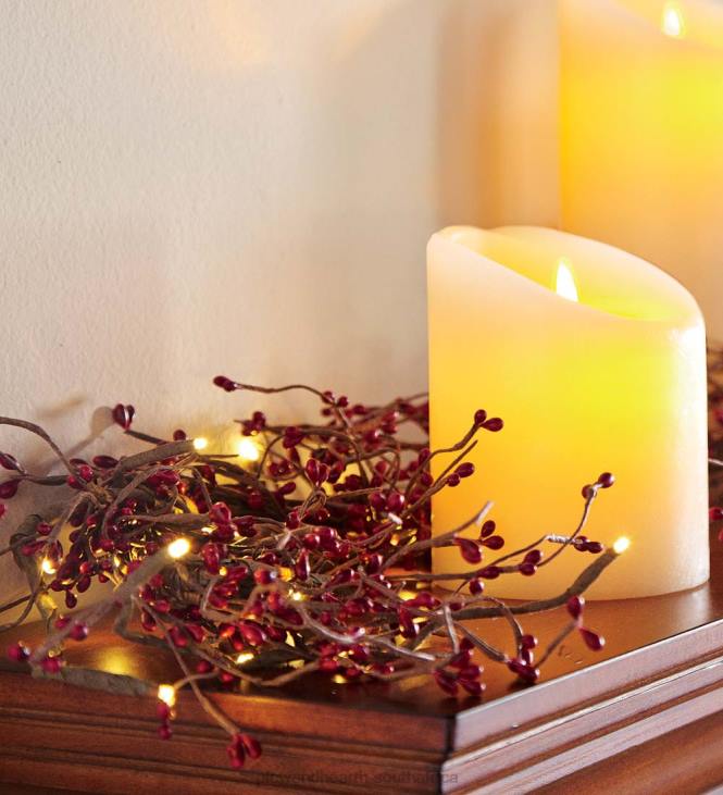Houseware Plow & Hearth Battery Operated Lighted Holiday Garland - White NFLB1694