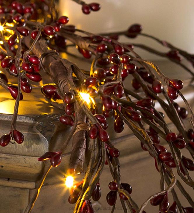 Houseware Plow & Hearth Battery Operated Lighted Holiday Garland - White NFLB1694